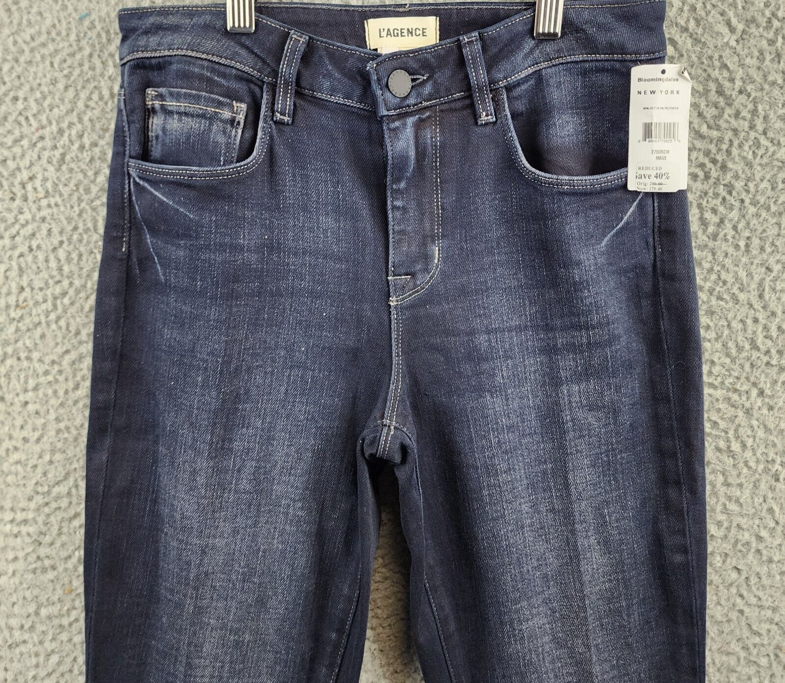 L'Agence Selma Mid Rise Flare Jeans Women's 25 Maverick Denim Faded Button Zip - Picture 3 of 12