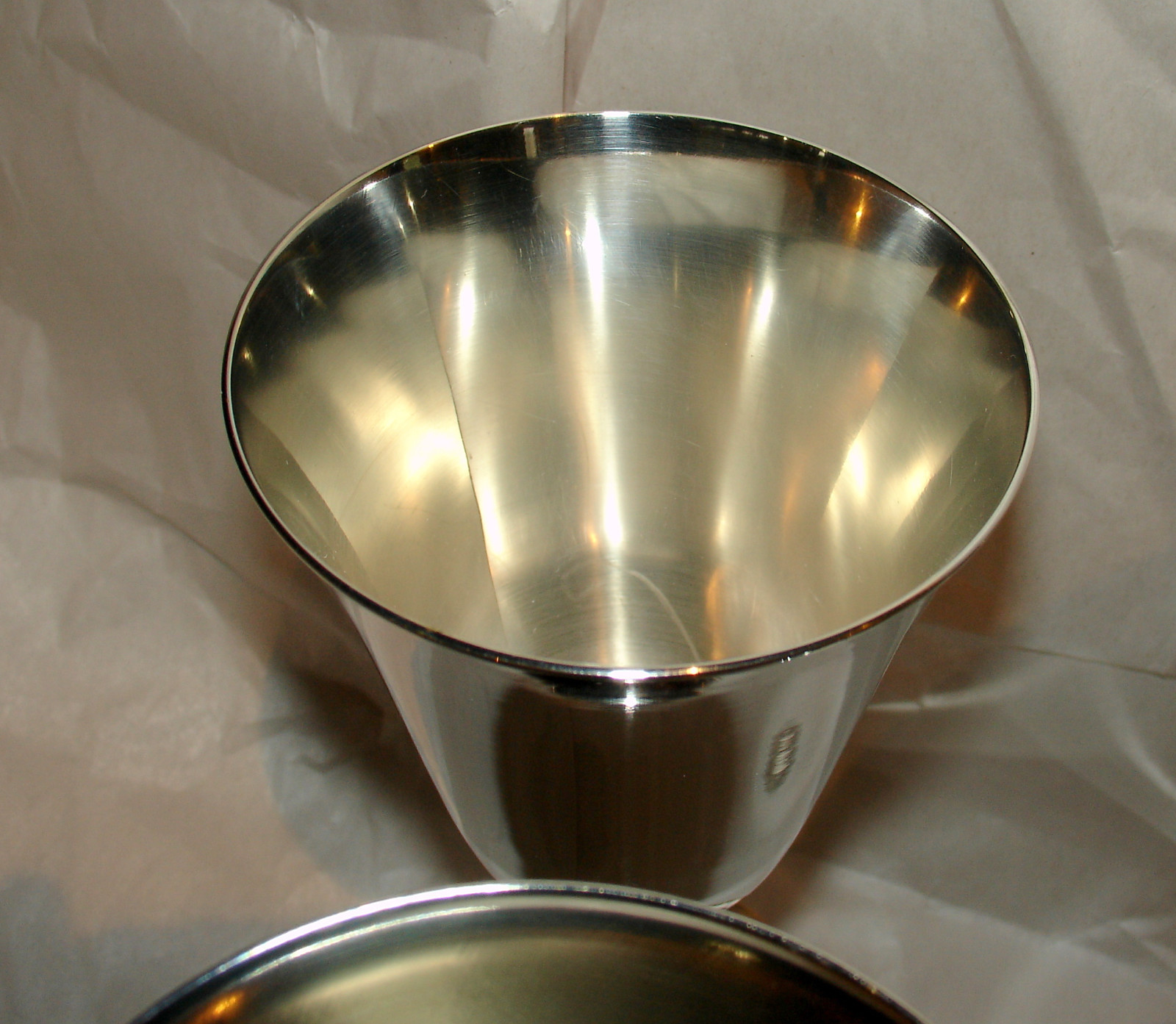 2 De Uberti Italy silverplate wine goblets chalices engravable wedding party