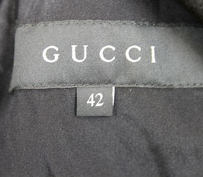 Pre-owned Gucci $1895 Authentic  Shiny Envers Satin Asymmetrical Jacket,black,42,307311