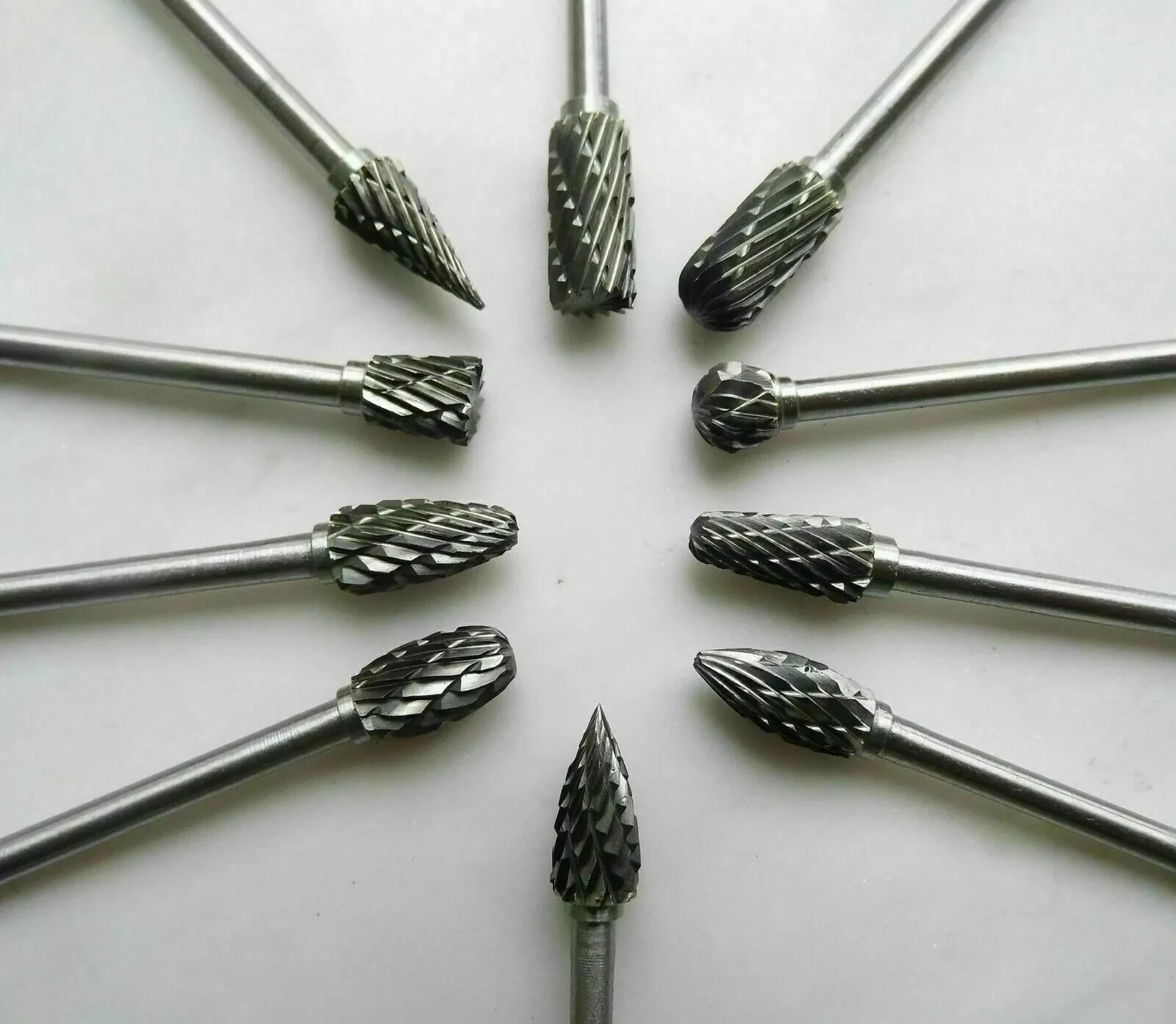 US 10X Tungsten Carbide Burr Bit Cutting Carving Burr 1/8" Shank Dremel Rotary 