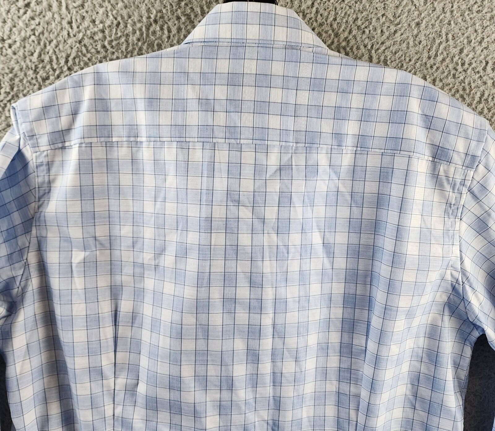 Etón Contemporary Fit Checked Dress Shirt Men's 41 16 Light Pastel Blue L/S - Picture 11 of 12