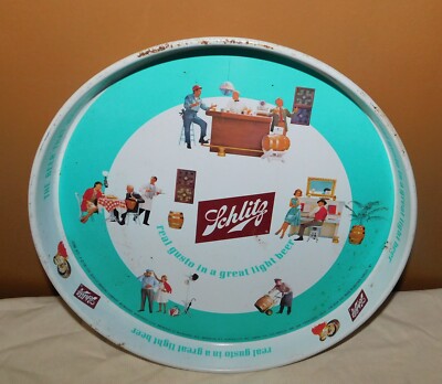 Vintage 1962 Schlitz Brewing Co. Metal Beer Serving Tray  Milwaukee Wis