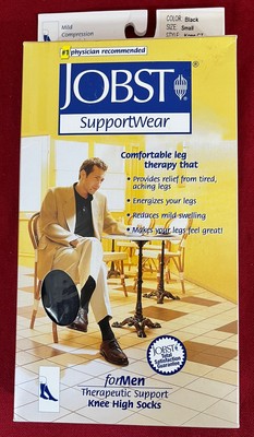 JOBST KNEE-HIGH Men 8-15mmHG Compression Mild Support Small, Color: Black