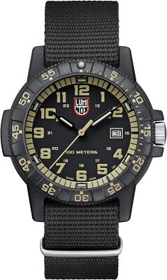 Pre-owned Luminox Men's Xs.0333 Leatherback Matte Black Sea Turtle Giant Fashion Watch