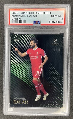 2022 Topps UCL Knockout Mohamed Salah Green /99 PSA 10