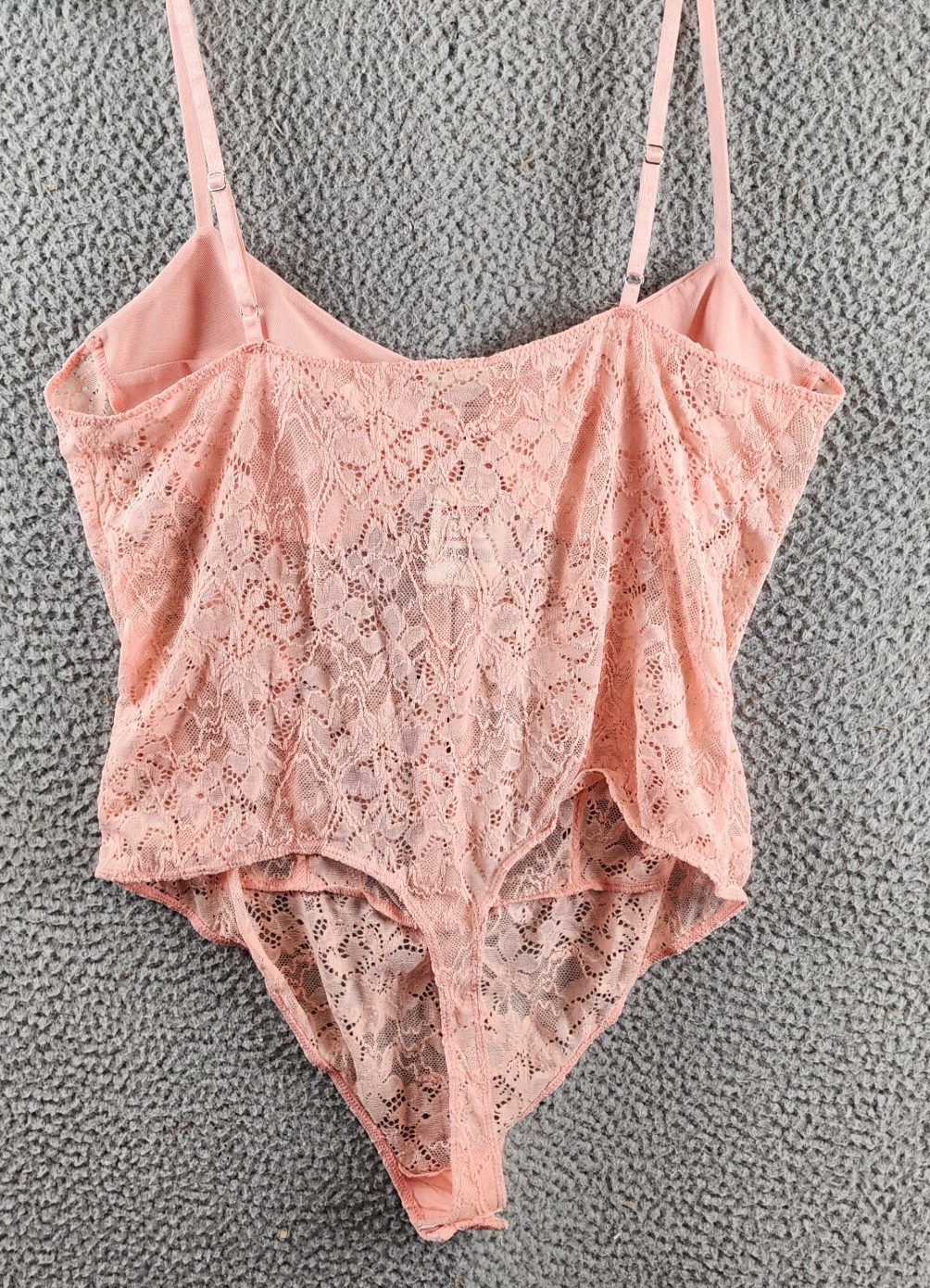 Free People Lace Night Rhythm Bodysuit Women's XL Pink Hook-And-Eye Closure~ - Picture 10 of 12