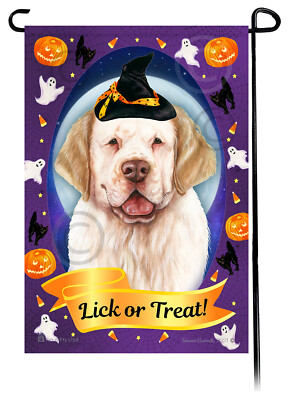Clumber Spaniel Halloween Howls Garden Flag