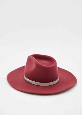 NEW rag & bone OHARA COWBOY HAT ROSE PINK WOOL LEATHER SIZE S SMALL *ZZ