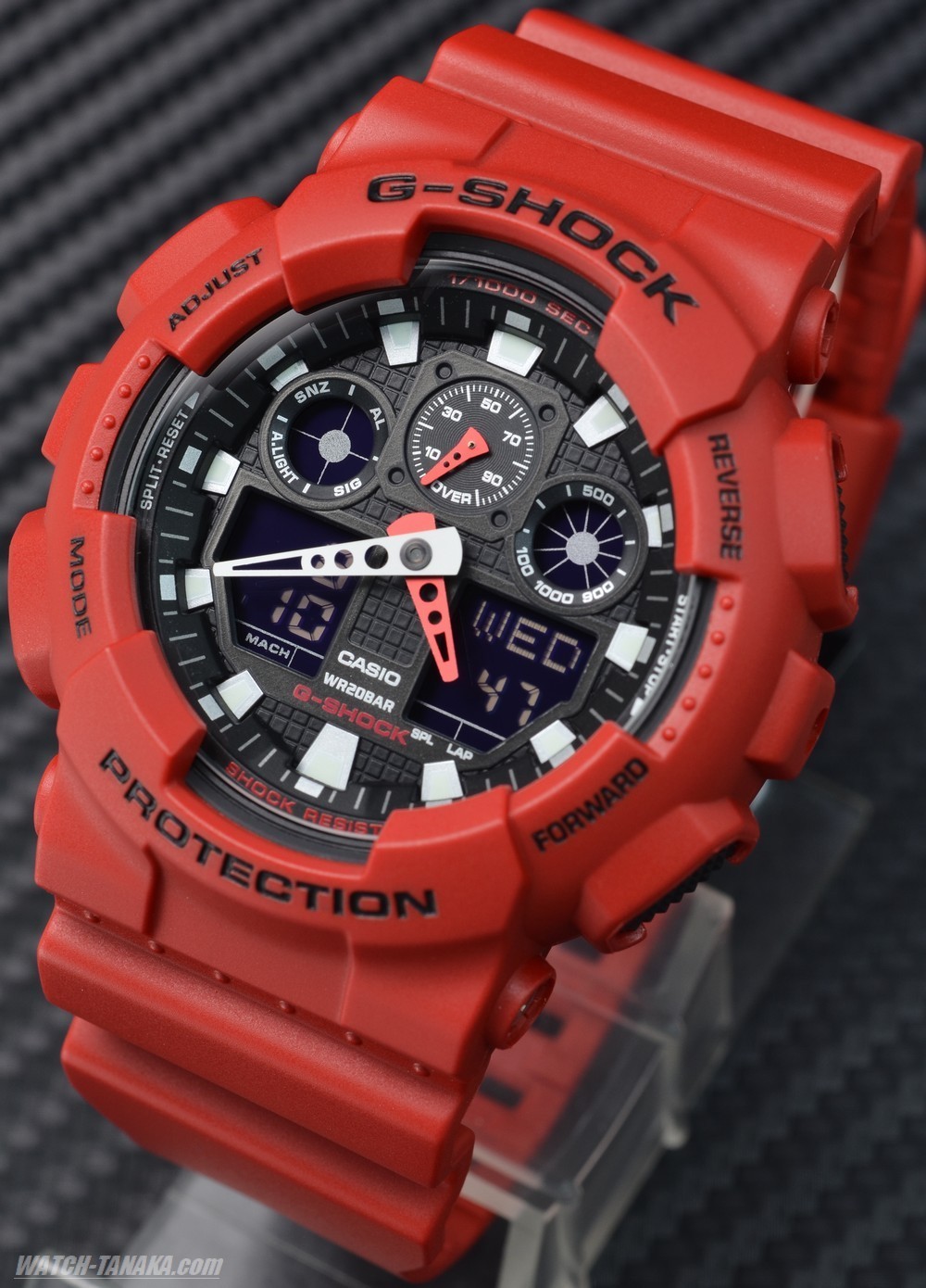 Casio G-Shock Mens Watch GA-100B-4ADR GA100B-4A Digital-Analogue Red Free Post 4971850948339 | eBay