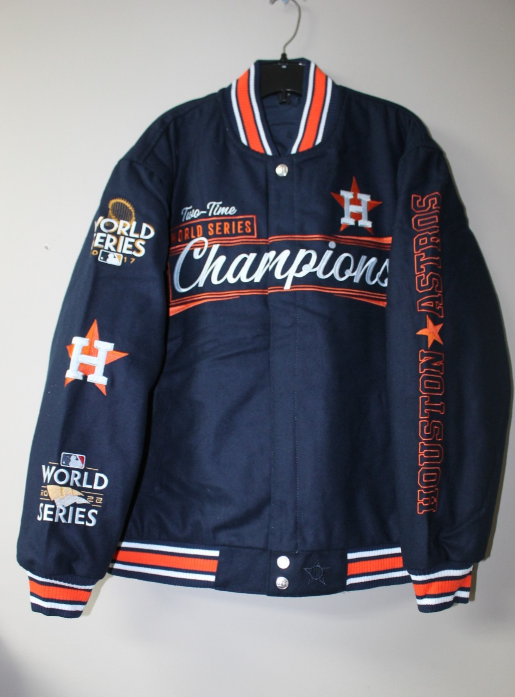 New MLB Houston Astros 2X Champions real wool reversible heavy