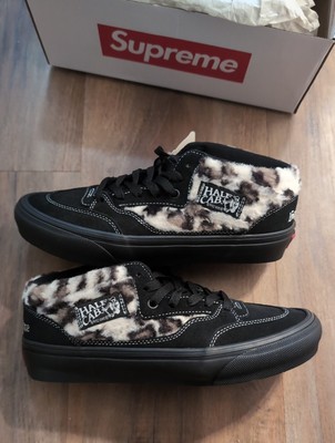 VN0A5KYABMA Supreme Vans Skate Leopard Half Cab 92 Black  (Men's) Size 8