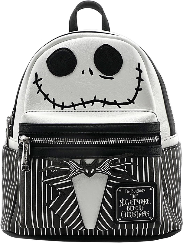 X the Nightmare before Christmas Jack Cosplay Faux Leather Backpack (One Size, Black)