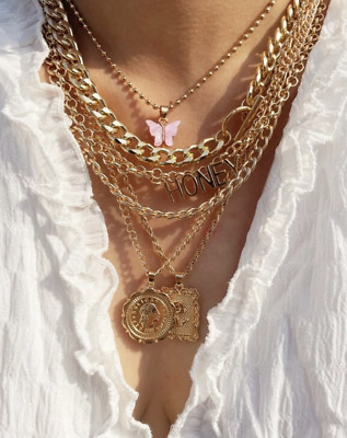 Cadenas de Oro   Cubana 14K Joyeria Fina de Moda Collar Gargantilla para Mujer