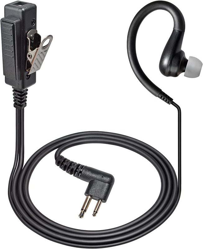 Walkie-Talkie Headset, G Shape Earpiece with PTT and Mic for