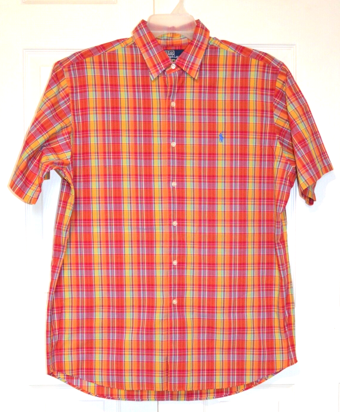 Vintage Polo Ralph Lauren Marlowe Plaid Shirt Men's L Short Vintage Polo Ralph Lauren Marlowe Plaid Shirt Men's L Short