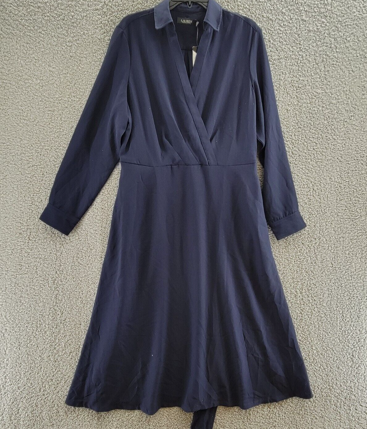 Lauren Ralph Lauren Self-Belt Surplice Georgette Midi Dress