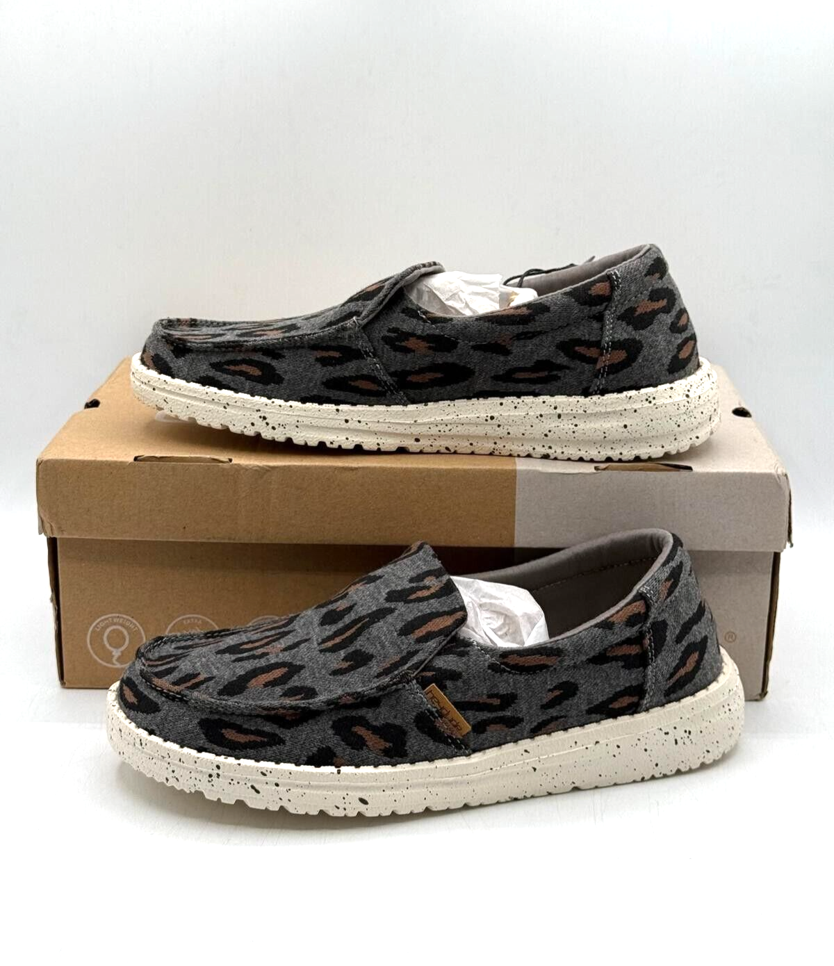 Hey Dude Women's Misty Charcoal Cheetah - US 5 EUR 36 | eBay