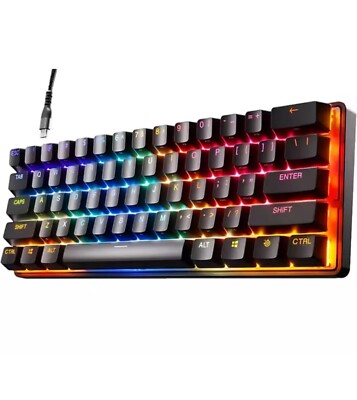 New | Free   |SteelSeries Apex Pro Mini Wired Gaming Keyboard  RGB Back (64820)