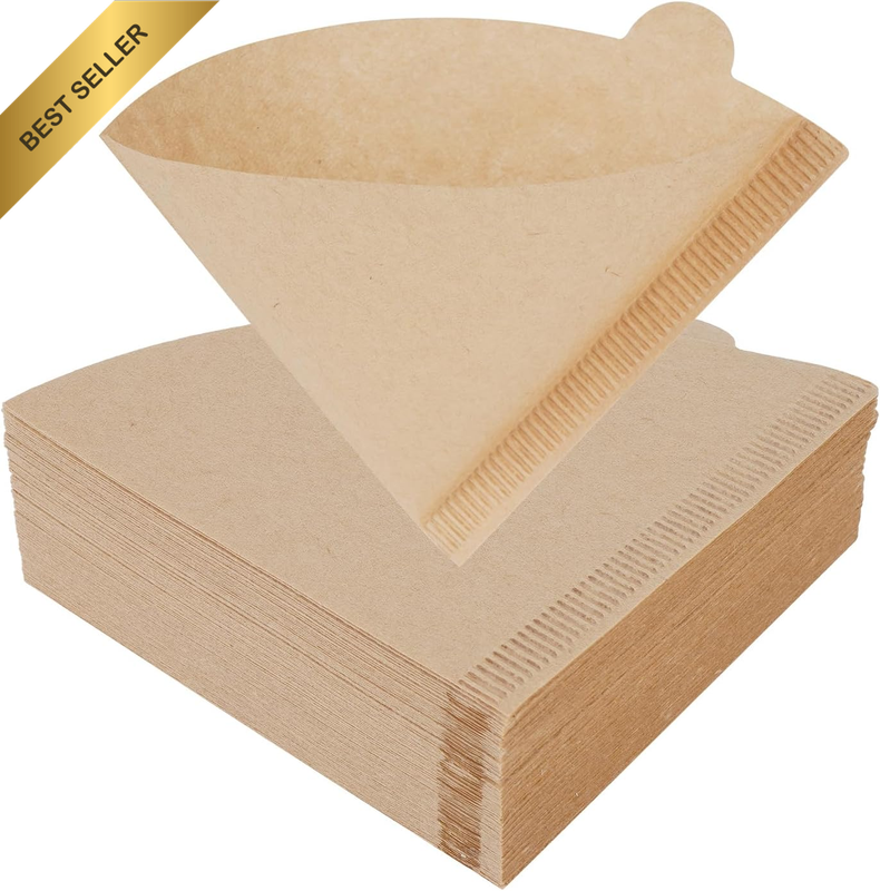 Coffee Filter Papers,100Pcs Disposable Unbleached Cone Filter Papers
