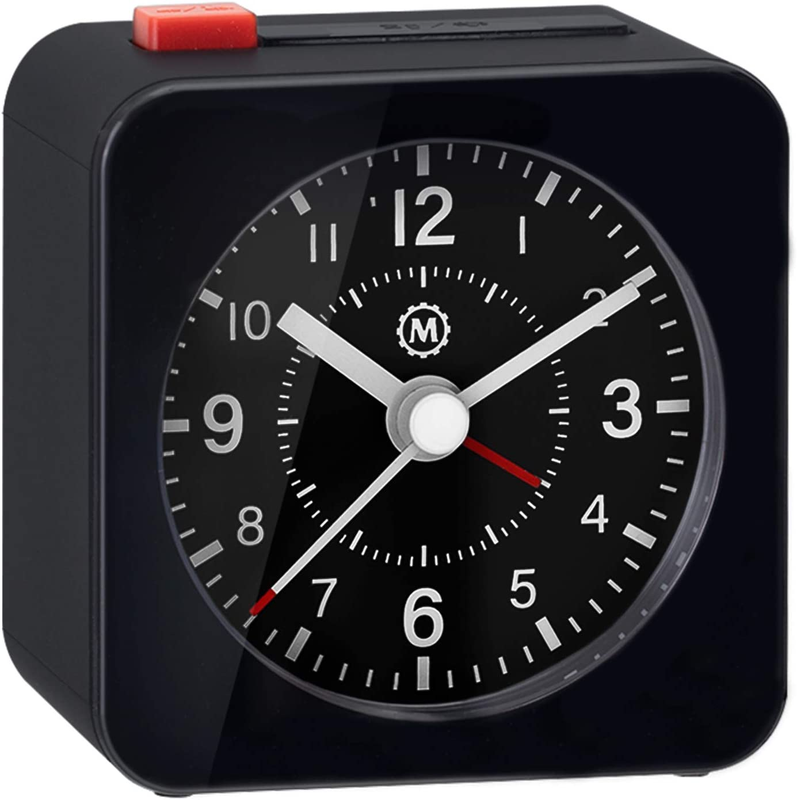 Mini Non Ticking Analog Alarm Clock With Auto Back Light And Snooze Function NEW