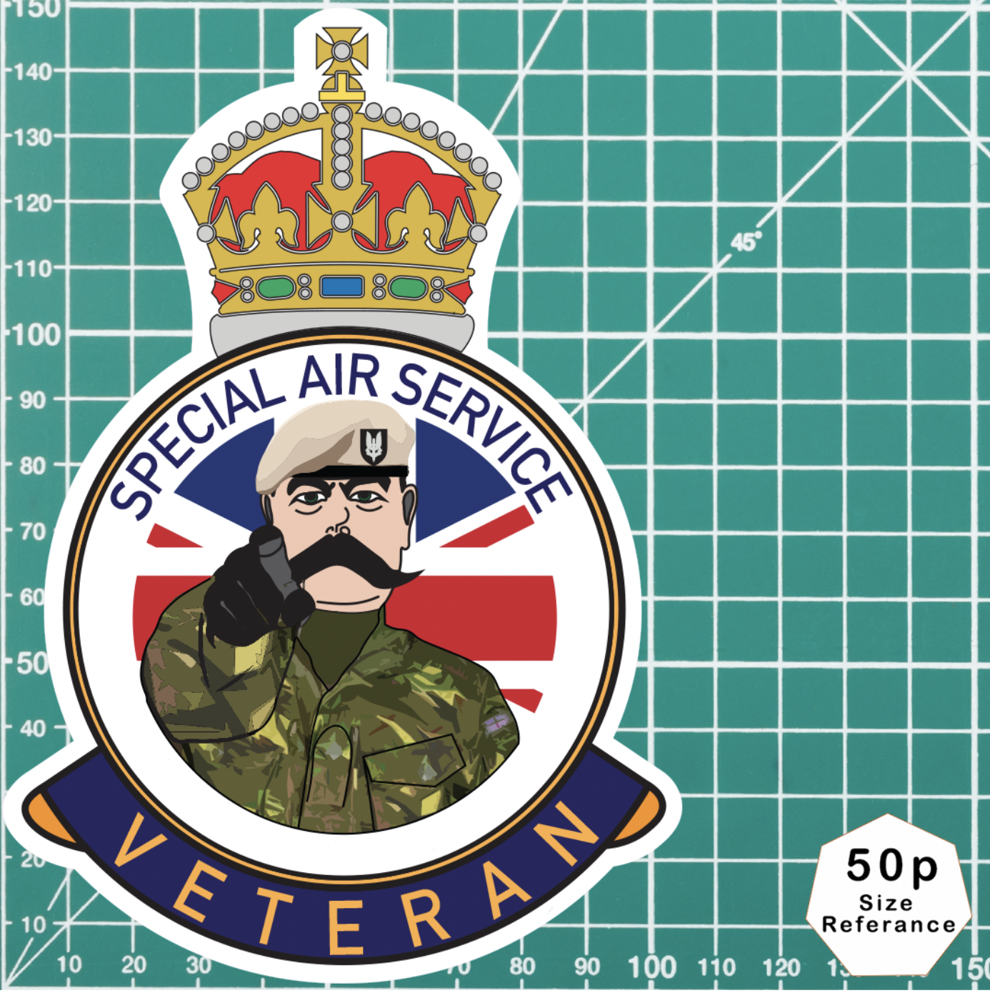 Special Air Service (SAS) Veteran UV Laminated Kitch & Beret Decal/Sticker - Picture 9 of 9