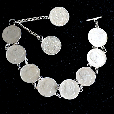 Sterling silver shop coin bracelet