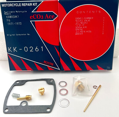 KAWASAKI F6 125 ENDURO KEYSTER CARBURETOR CARB REBUILD REPAIR KIT 1971 - 1973