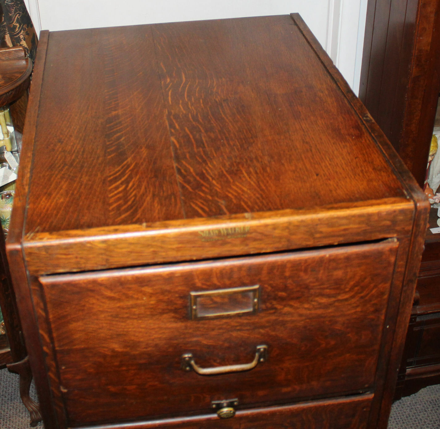 Antique Oak File Filing Legal Size Cabinet – Shaw Walker