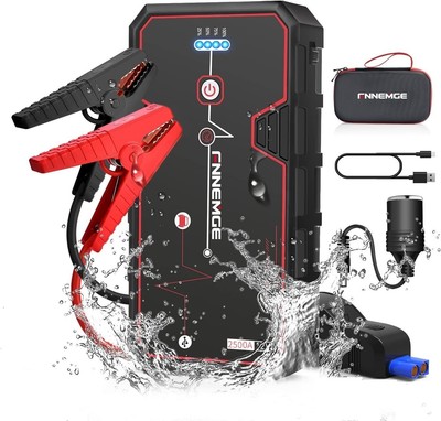 FNNEMGE Car Jump Starter, 2500A Peak 23800mAh 12V Battery 2500A/23800mAh 