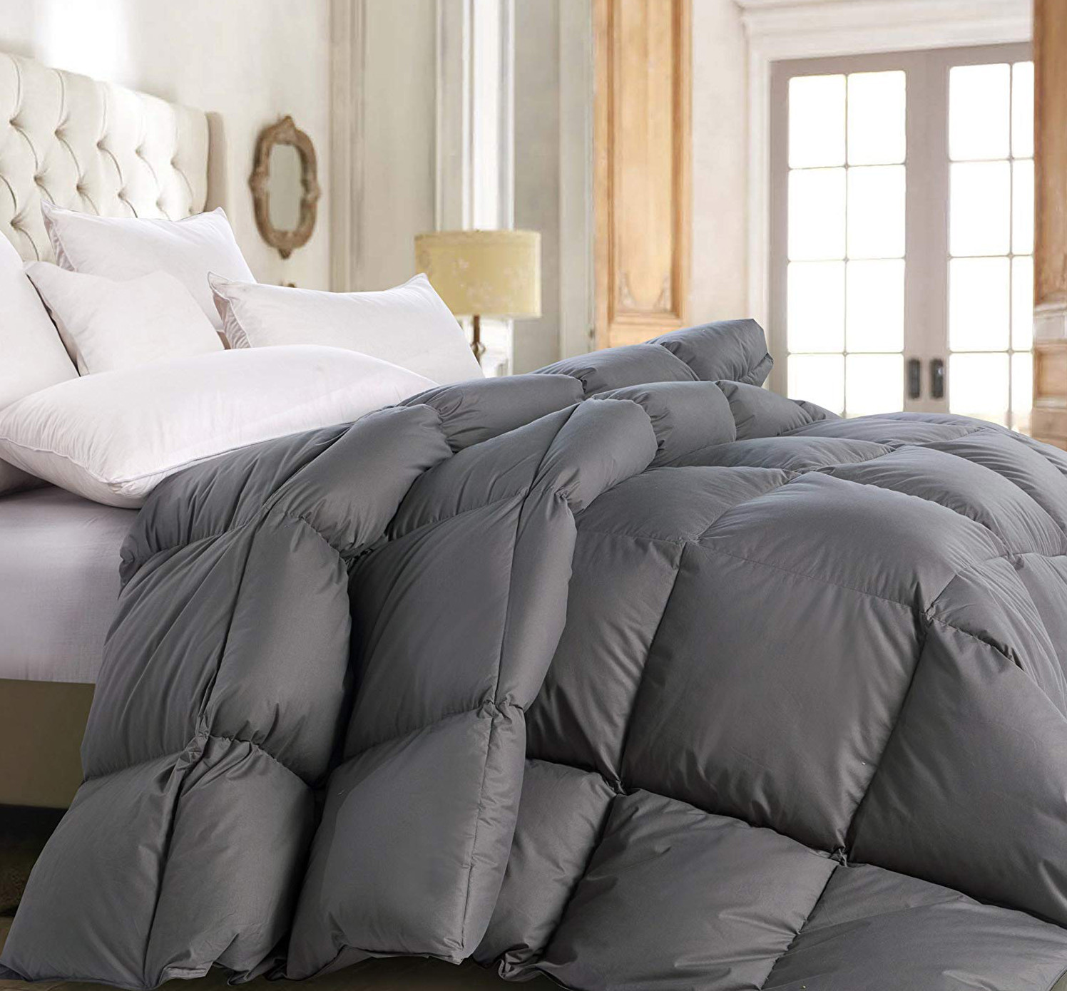 Black Gray Reversible Comforter Twin Xl Twin Extra Long For Sale