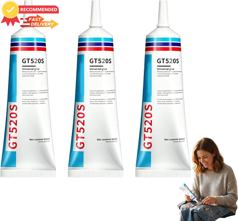 3Pcs Fabric Glue Set Waterproof No-Sew Adhesive for Denim, Felt, Canvas, Repairs