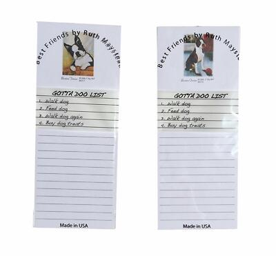 Boston Terrier Magnetic List Pads - Set of 2 - Walk, Feed Dogs - Gotta Doo List