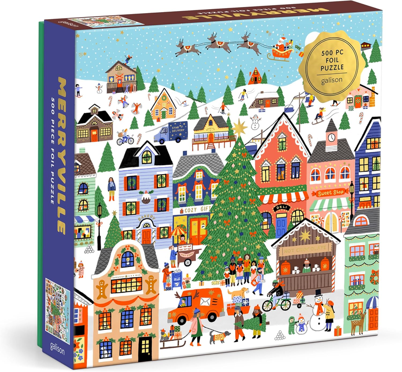Galison Merryville 500 Piece Holly Maguire Foil Jigsaw Puzzle FAST