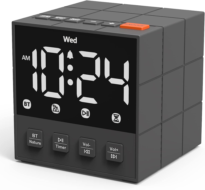 Bluetooth Alarm Clock Speaker with 100Db Super Loud Alarm & 5W Hi-Fidelity Sound