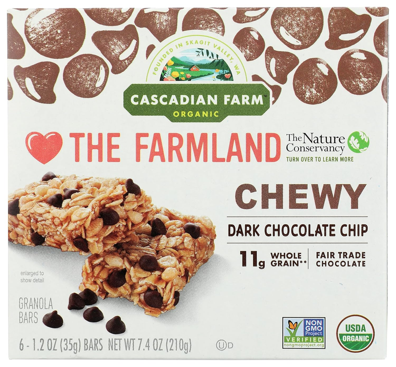 , Bar Granola Chocolate Chip Organic 6 Count, 7.4 Ounce