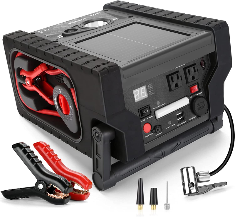 2000 Amps Jump Starter, 260 PSI Air Compressor, 12V Car Battery Charger with 40