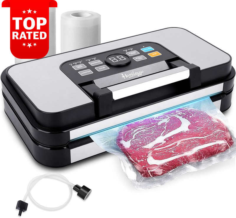 Automatic Food Vacuum Sealer Machine 95Kpa Powerful Suction Easy Lock 10 Modes