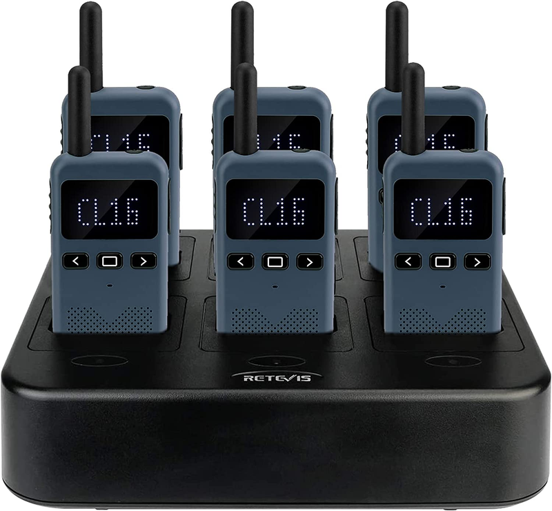 RB19 Walkie-Talkie, Hands Free Portable Rechargeable Two Way Radio 6 Pack with 6