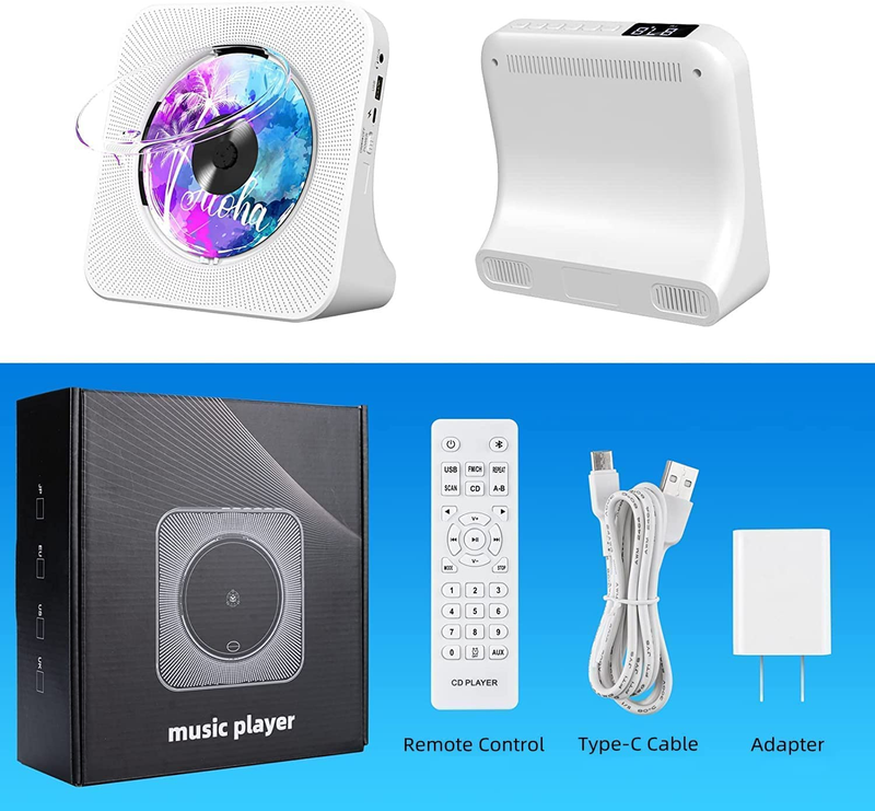 Portable CD Player with Bluetooth, Gueray Desktop CD Music Players for Home Buil