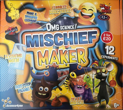 OMG SCIENCE MISCHIEF MAKER 12 EXPERIMENTS KIDS FUNNY MAGIC SCIENCE KIT BNIB