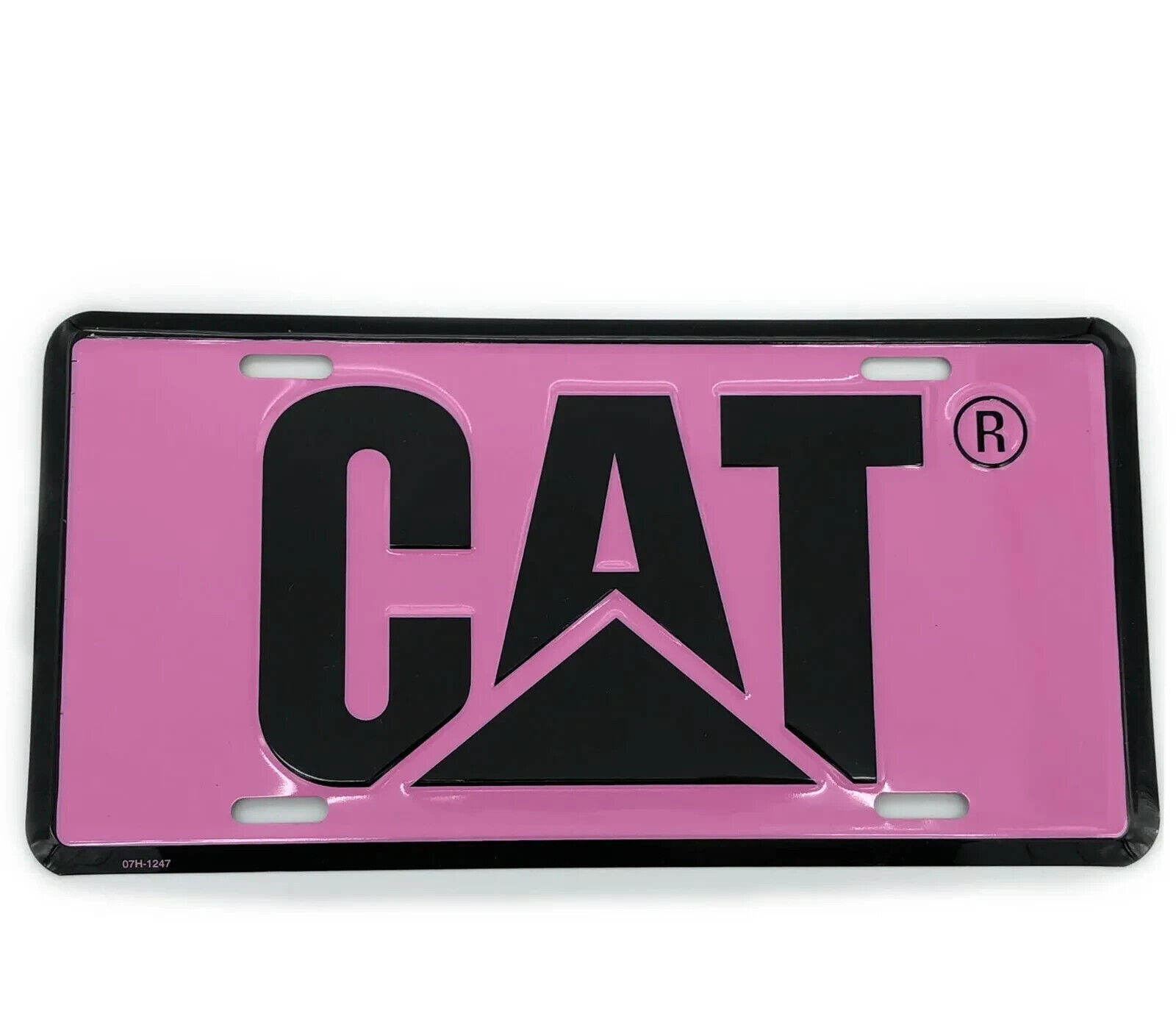 NEW - PINK Caterpillar CAT Logo Heavy Equipment 3D Embossed Metal