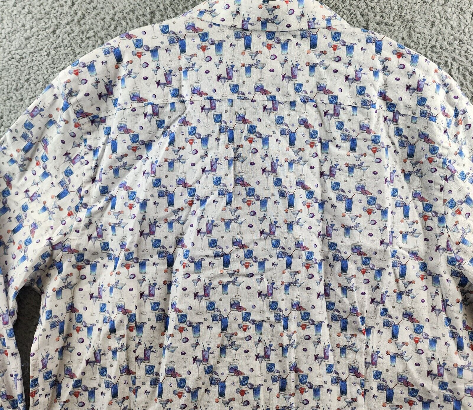 Robert Graham Blue Hawaiian Linen Blend Button Up Shirt Men's 2XL Multi Printed - Picture 15 of 15