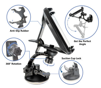 Car Windshield Suction Mount Clip Holder For 7" Floureon Hieha Car Truck GPS