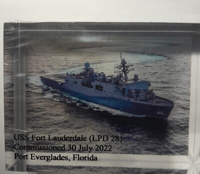 USS Fort Lauderdale Commissioning Paperweight