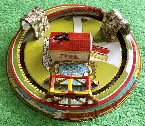 Antique 1937-38 Marx Toys Tin Litho Wind Up Honeymoon Express Train Toy Tin GIFT