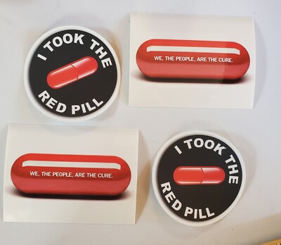 RED PILL   STICKERS FOUR (4) PACK MATRIX **WORLDWIDE   SHIPPING**