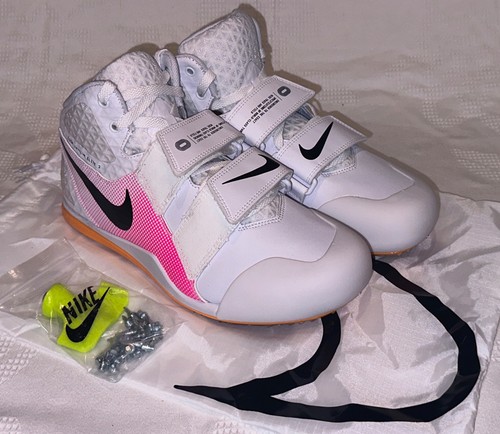 NIKE Javelin Elite 3 White Pink Black Track Field Spikes Shoes NEW Mens Sz 10