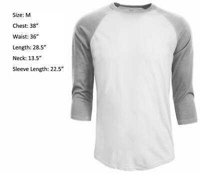 

Простая футболка с рукавом 3/4, бейсбольный трикотаж реглан, спортивная мужская футболка, белая, серая, White gray