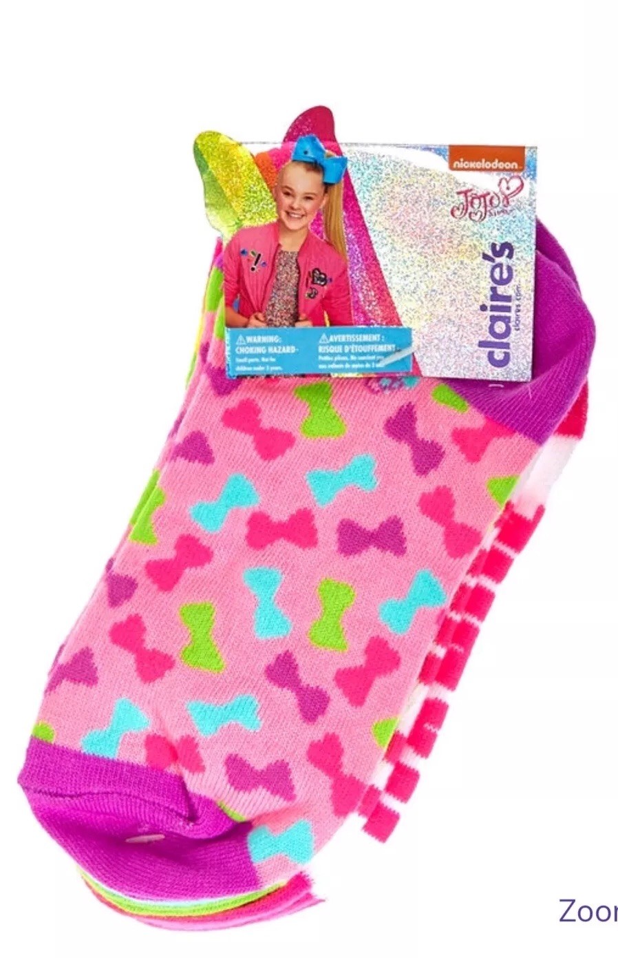 ?? NWT JOJO SIWA 4 PACK OF ANKLE SOCKS SIZE 9-11  ??
