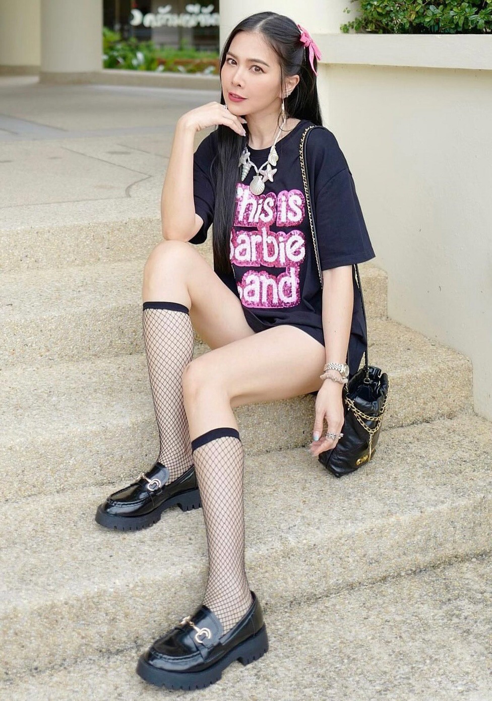 ZARA x BARBIE Mattel T-SHIRT THIS IS BARBIE LAND Black Tee